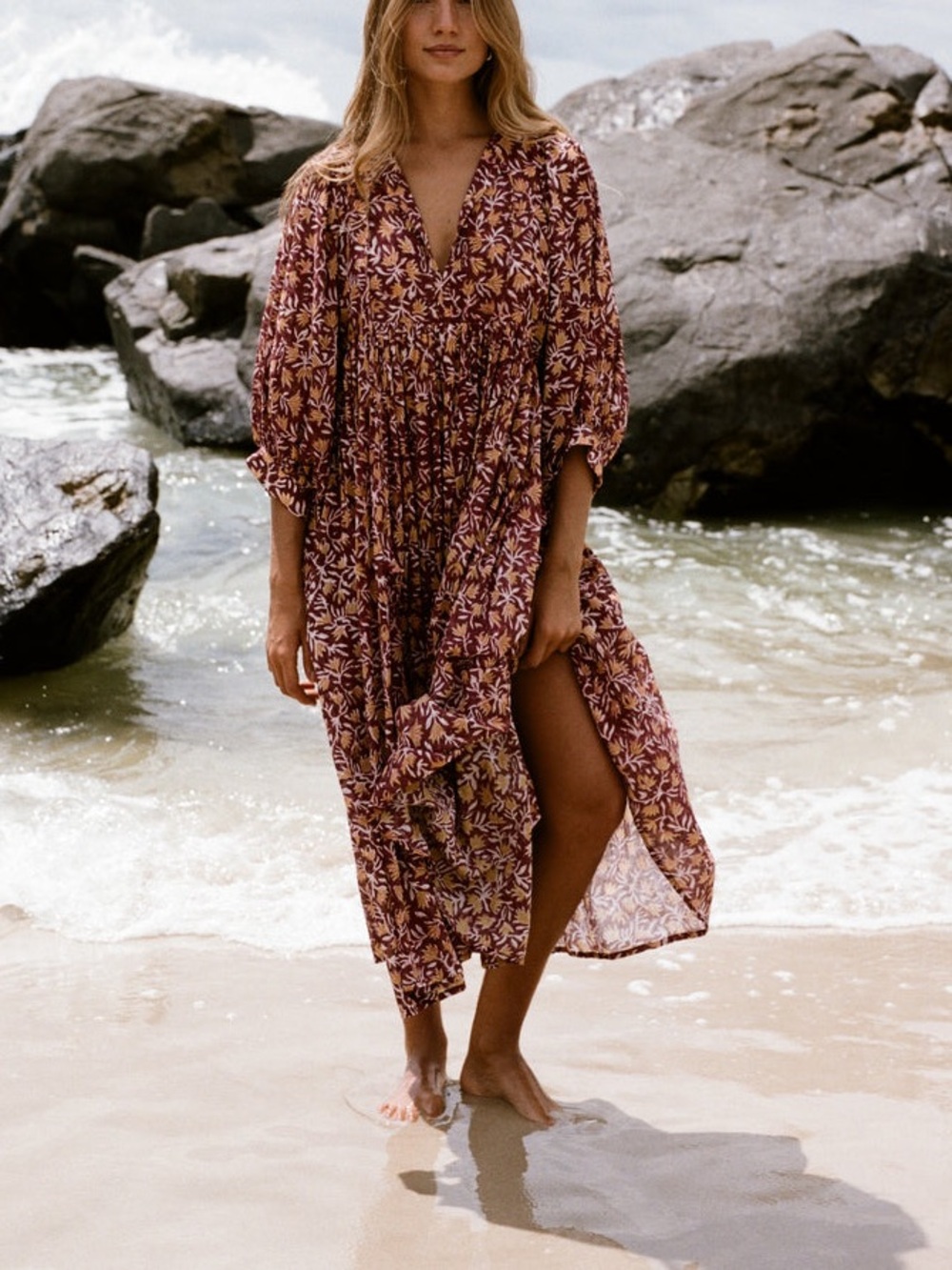 Daughters of India Kyra Midi Dress in Sumac